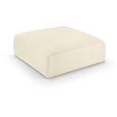  Manufacturer Color_Cream -- Shaggy Cream Corduroy Performance Fabric Upholstered Ottoman IMAGE 1