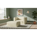  Manufacturer Color_Cream -- Shaggy Cream Corduroy Performance Fabric Upholstered Ottoman IMAGE 2