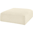  Manufacturer Color_Cream -- Shaggy Cream Corduroy Performance Fabric Upholstered Ottoman IMAGE 4