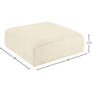  Manufacturer Color_Cream -- Shaggy Cream Corduroy Performance Fabric Upholstered Ottoman IMAGE 7