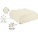  Manufacturer Color_Cream -- Shaggy Cream Corduroy Performance Fabric Upholstered Ottoman IMAGE 8
