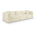 Manufacturer Color_Cream -- Shaggy 109" Cream Corduroy Performance Fabric Upholstered 3 pc Modular Sofa IMAGE 1
