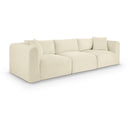 Meridian Shaggy Cream Corduroy Performance Fabric Modular Sofa IMAGE 1