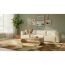  Manufacturer Color_Cream -- Shaggy 109" Cream Corduroy Performance Fabric Upholstered 3 pc Modular Sofa IMAGE 2