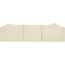  Manufacturer Color_Cream -- Shaggy 109" Cream Corduroy Performance Fabric Upholstered 3 pc Modular Sofa IMAGE 5