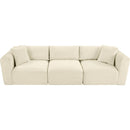  Manufacturer Color_Cream -- Shaggy 109" Cream Corduroy Performance Fabric Upholstered 3 pc Modular Sofa IMAGE 6