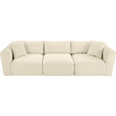 Meridian Shaggy Cream Corduroy Performance Fabric Modular Sofa IMAGE 6