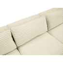  Manufacturer Color_Cream -- Shaggy 109" Cream Corduroy Performance Fabric Upholstered 3 pc Modular Sofa IMAGE 8