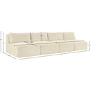 Meridian Shaggy Cream Corduroy Performance Fabric Modular Sofa IMAGE 10