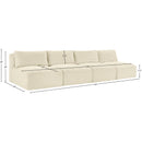  Manufacturer Color_Cream -- Shaggy 124" Cream Corduroy Performance Fabric Upholstered 4 pc Armless Modular Sofa IMAGE 10
