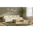  Manufacturer Color_Cream -- Shaggy 124" Cream Corduroy Performance Fabric Upholstered 4 pc Armless Modular Sofa IMAGE 2