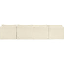  Manufacturer Color_Cream -- Shaggy 124" Cream Corduroy Performance Fabric Upholstered 4 pc Armless Modular Sofa IMAGE 5