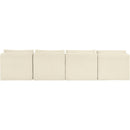 Meridian Shaggy Cream Corduroy Performance Fabric Modular Sofa IMAGE 5