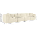  Manufacturer Color_Cream -- Shaggy 140" Cream Corduroy Performance Fabric Upholstered 4 pc Modular Sofa IMAGE 11
