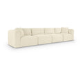  Manufacturer Color_Cream -- Shaggy 140" Cream Corduroy Performance Fabric Upholstered 4 pc Modular Sofa IMAGE 1