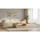 Meridian Shaggy Cream Corduroy Performance Fabric Modular Sofa IMAGE 2