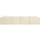 Meridian Shaggy Cream Corduroy Performance Fabric Modular Sofa IMAGE 5