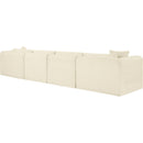  Manufacturer Color_Cream -- Shaggy 140" Cream Corduroy Performance Fabric Upholstered 4 pc Modular Sofa IMAGE 7