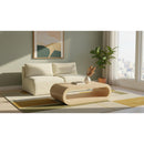  Manufacturer Color_Cream -- Shaggy 62" Cream Corduroy Performance Fabric Upholstered 2 pc Armless Modular Loveseat IMAGE 2