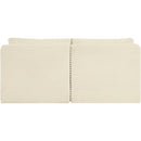  Manufacturer Color_Cream -- Shaggy 62" Cream Corduroy Performance Fabric Upholstered 2 pc Armless Modular Loveseat IMAGE 5