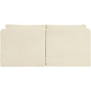 Meridian Shaggy Cream Corduroy Performance Fabric Modular Sofa IMAGE 5