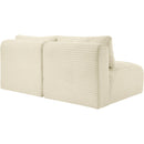 Meridian Shaggy Cream Corduroy Performance Fabric Modular Sofa IMAGE 7