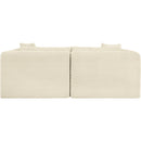  Manufacturer Color_Cream -- Shaggy 78" Cream Corduroy Performance Fabric Upholstered 2 pc Modular Loveseat IMAGE 5