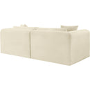  Manufacturer Color_Cream -- Shaggy 78" Cream Corduroy Performance Fabric Upholstered 2 pc Modular Loveseat IMAGE 7