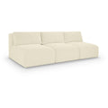  Manufacturer Color_Cream -- Shaggy 93" Cream Corduroy Performance Fabric Upholstered 3 pc Armless Modular Sofa IMAGE 1