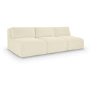 Meridian Shaggy Cream Corduroy Performance Fabric Modular Sofa IMAGE 1