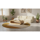  Manufacturer Color_Cream -- Shaggy 93" Cream Corduroy Performance Fabric Upholstered 3 pc Armless Modular Sofa IMAGE 2
