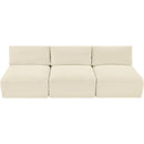Meridian Shaggy Cream Corduroy Performance Fabric Modular Sofa IMAGE 6