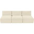  Manufacturer Color_Cream -- Shaggy 93" Cream Corduroy Performance Fabric Upholstered 3 pc Armless Modular Sofa IMAGE 6