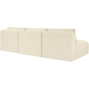  Manufacturer Color_Cream -- Shaggy 93" Cream Corduroy Performance Fabric Upholstered 3 pc Armless Modular Sofa IMAGE 7