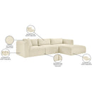  Manufacturer Color_Cream -- Shaggy 114" Cream Corduroy Performance Fabric Upholstered 3 pc Modular Sectional IMAGE 13