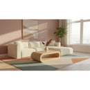  Manufacturer Color_Cream -- Shaggy 114" Cream Corduroy Performance Fabric Upholstered 3 pc Modular Sectional IMAGE 2