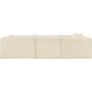  Manufacturer Color_Cream -- Shaggy 114" Cream Corduroy Performance Fabric Upholstered 3 pc Modular Sectional IMAGE 5
