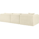 Manufacturer Color_Cream -- Shaggy 114" Cream Corduroy Performance Fabric Upholstered 3 pc Modular Sectional IMAGE 7