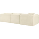 Meridian Shaggy Cream Corduroy Performance Fabric Modular Sectional IMAGE 7