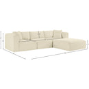  Manufacturer Color_Cream -- Shaggy 109" Cream Corduroy Performance Fabric Upholstered 4 pc Modular Sectional IMAGE 11