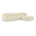  Manufacturer Color_Cream -- Shaggy 109" Cream Corduroy Performance Fabric Upholstered 4 pc Modular Sectional IMAGE 1
