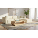  Manufacturer Color_Cream -- Shaggy 109" Cream Corduroy Performance Fabric Upholstered 4 pc Modular Sectional IMAGE 2