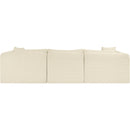  Manufacturer Color_Cream -- Shaggy 109" Cream Corduroy Performance Fabric Upholstered 4 pc Modular Sectional IMAGE 5