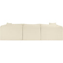 Meridian Shaggy Cream Corduroy Performance Fabric Modular Sectional IMAGE 5