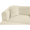 Meridian Shaggy Cream Corduroy Performance Fabric Modular Sectional IMAGE 9