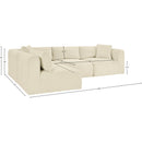  Manufacturer Color_Cream -- Shaggy 109" Cream Corduroy Performance Fabric Upholstered 4 pc Modular Sectional IMAGE 12