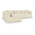  Manufacturer Color_Cream -- Shaggy 109" Cream Corduroy Performance Fabric Upholstered 4 pc Modular Sectional IMAGE 1