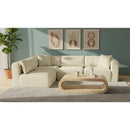 Meridian Shaggy Cream Corduroy Performance Fabric Modular Sectional IMAGE 2