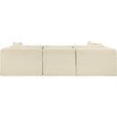  Manufacturer Color_Cream -- Shaggy 109" Cream Corduroy Performance Fabric Upholstered 4 pc Modular Sectional IMAGE 5
