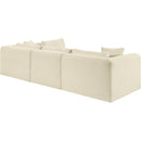  Manufacturer Color_Cream -- Shaggy 109" Cream Corduroy Performance Fabric Upholstered 4 pc Modular Sectional IMAGE 7